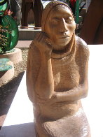 Mujer Sentada Unique Wood Sculpture 15 in (rare Museum Piece) Sculpture by Francisco Zuniga - 13