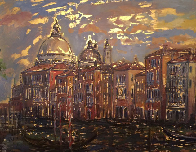 Grand Canal From Campo San Mauritzio 2004 25x32 - VENICE Italy Original Painting by Bruno Zupan