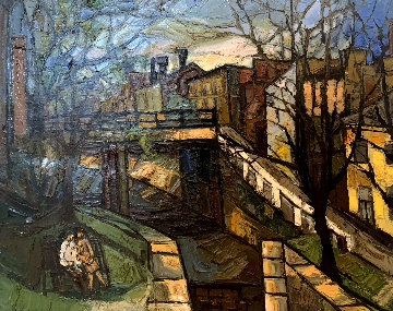Canal 1965 33x40 Huge Original Painting - Bruno Zupan Canal 1965 33x40 Huge Original Painting - Bruno Zupan
