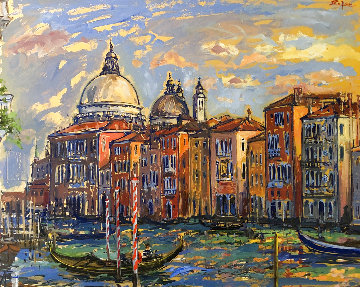 Grand Canal From Campo San Mauritzio 2004 25x32 Super Huge Original Painting - Bruno Zupan Grand Canal From Campo San Mauritzio 2004 25x32 Super Huge Original Painting - Bruno Zupan
