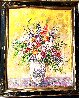 Bouquet in Chinese Pot 2008 48x40 - Huge Original Painting by Bruno Zupan - 2