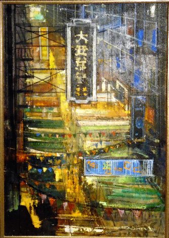 Market Street 2016 44x32 - Huge -  San Francisco, California - Chinatown Original Painting - Alex Zwarenstein