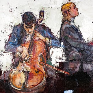 Cello Recital 23x27 Original Painting - Alex Zwarenstein Cello Recital 23x27 Original Painting - Alex Zwarenstein