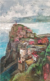 Cinque Terre 44x32 - Italy Original Painting - Alex Zwarenstein