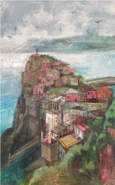 Cinque Terre 44x32 - Italy Original Painting by Alex Zwarenstein