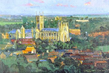 Canterbury Cathedral 2014 33x45 England Original Painting - Alex Zwarenstein Canterbury Cathedral 2014 33x45 England Original Painting - Alex Zwarenstein